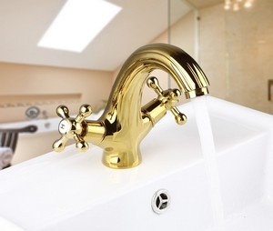 Altın Musluk Banyo Bataryası Antik Armatür