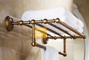 Antik Pirinç Duvara Monte Banyo Aksesuar Banyo Havlu Bar